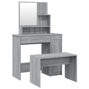 Set măsuță de toaletă, gri sonoma, 86,5x35x136 cm - Img 2