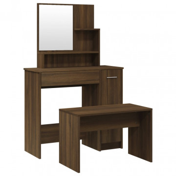Set măsuță de toaletă, stejar maro, 86,5x35x136 cm - Img 2