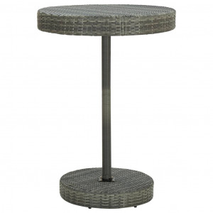 Set mobilier bar de grădină cu perne, 5 piese, gri, poliratan - Img 2