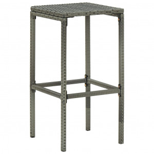 Set mobilier bar de grădină cu perne, 5 piese, gri, poliratan - Img 4