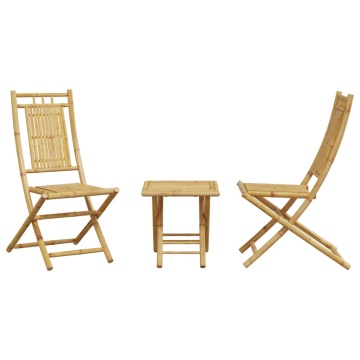 Set mobilier bistro, 3 piese, bambus - Img 4