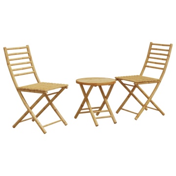 Set mobilier bistro, 3 piese, bambus - Img 2