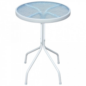 Set mobilier bistro, 3 piese, negru, oțel - Img 2
