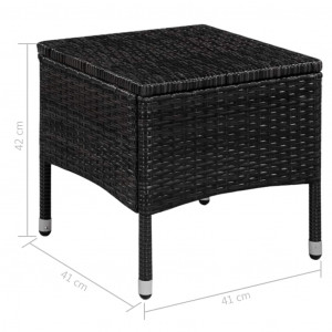 Set mobilier bistro, 3 piese, negru, poliratan - Img 5