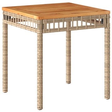Set mobilier bistro, 3 piese, poliratan bej/lemn de acacia - Img 5