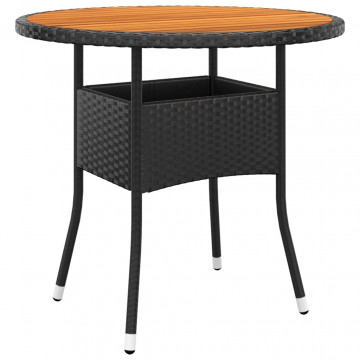 Set mobilier bistro de grădină, 3 piese, negru, poliratan - Img 5