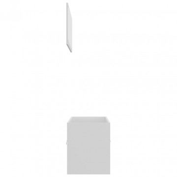 Set mobilier de baie, 2 piese, alb, PAL - Img 6