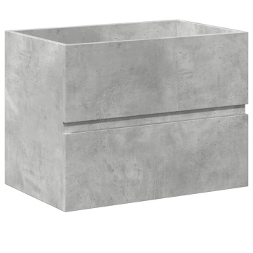 Set mobilier de baie, 2 piese, gri beton, lemn compozit - Img 7