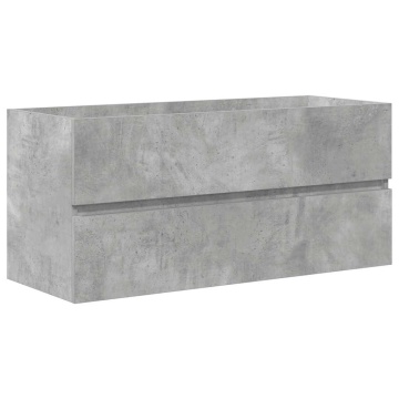Set mobilier de baie, 2 piese, gri beton, lemn compozit - Img 8