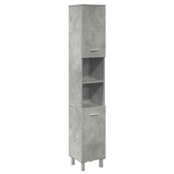 Set mobilier de baie, 3 piese, gri beton, lemn compozit - Img 4