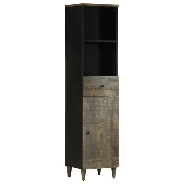 Set mobilier de baie, 3 piese, lemn masiv de mango - Img 5