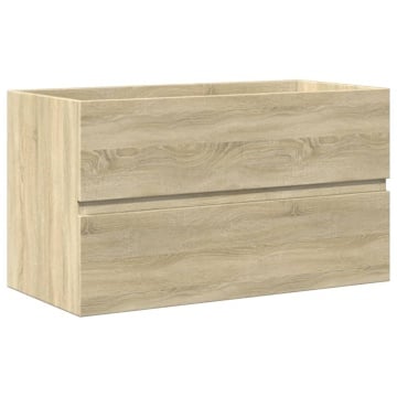Set mobilier de baie, 3 piese, stejar sonoma, lemn prelucrat - Img 7