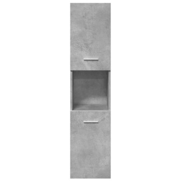Set mobilier de baie, 4 piese, gri beton, lemn compozit - Img 6