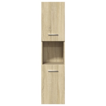 Set mobilier de baie, 4 piese, stejar sonoma, lemn prelucrat - Img 6