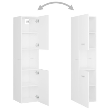 Set mobilier de baie, alb, lemn prelucrat - Img 5