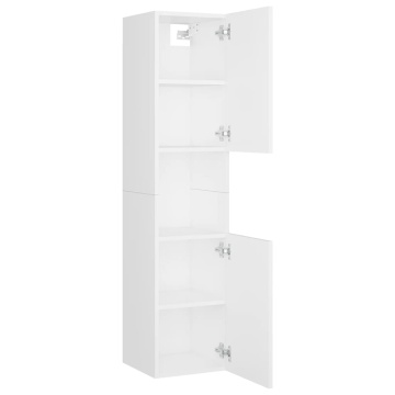 Set mobilier de baie, alb, lemn prelucrat - Img 8