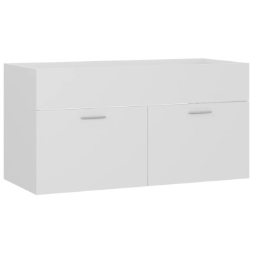 Set mobilier de baie, alb, lemn prelucrat - Img 7