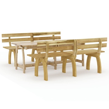 Set mobilier de exterior, 3 piese, lemn de pin tratat - Img 2