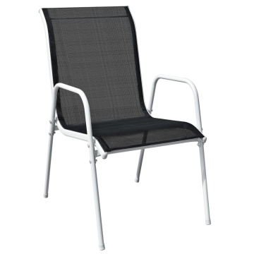 Set mobilier de exterior, 9 piese, negru, oțel - Img 4