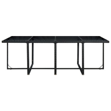 Set mobilier de exterior cu perne, 13 piese, negru, poliratan - Img 9