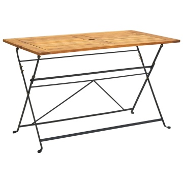 Set mobilier de exterior pliabil, 5 piese, lemn masiv de acacia - Img 5