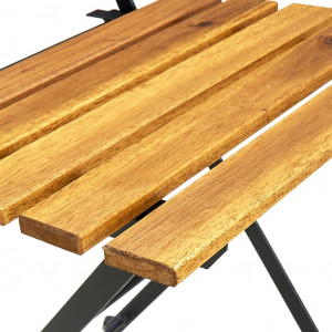 Set mobilier de exterior pliabil, 7 piese, lemn masiv de acacia - Img 8