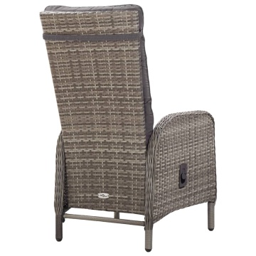 Set mobilier de grădină, 11 piese, gri, poliratan - Img 4