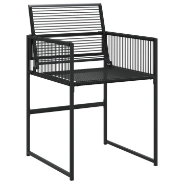 Set mobilier de grădină, 11 piese, negru, poliratan - Img 4