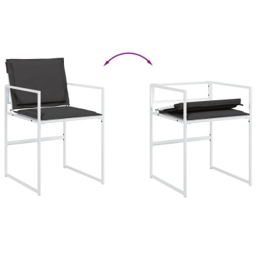 Set mobilier de grădină, 17 piese, cu perne, alb, textilenă - Img 8