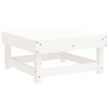 Set mobilier de grădină, 3 piese, alb, lemn masiv de pin - Img 5