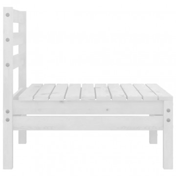 Set mobilier de grădină, 3 piese, alb, lemn masiv de pin - Img 6