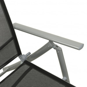 Set mobilier de grădină, 3 piese, argintiu textilenă & aluminiu - Img 6