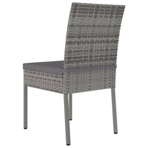 Set mobilier de grădină, 3 piese, gri, poliratan - Img 7