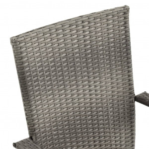 Set mobilier de grădină, 3 piese, gri, poliratan - Img 8