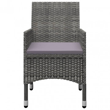 Set mobilier de grădină, 3 piese, gri - Img 6