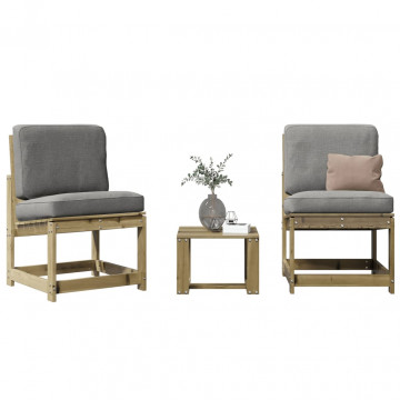 Set mobilier de grădină, 3 piese, lemn de pin impregnat - Img 1