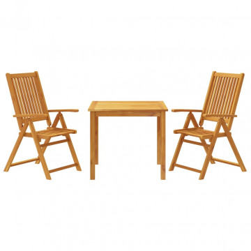 Set mobilier de grădină, 3 piese, lemn masiv de acacia - Img 2