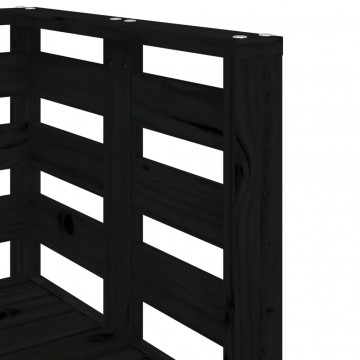 Set mobilier de grădină, 3 piese, negru, lemn masiv pin - Img 6