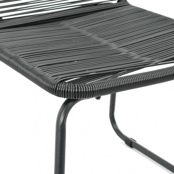 Set mobilier de grădină, 3 piese, negru, ratan PVC - Img 5