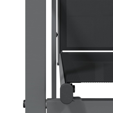 Set mobilier de grădină, 3 piese, negru, textilenă și oțel - Img 7