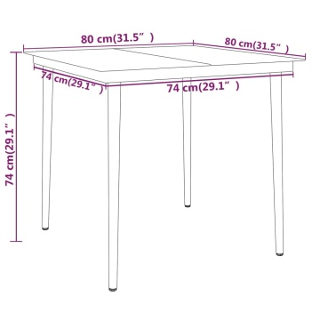 Set mobilier de grădină, 3 piese, negru - Img 7
