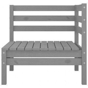 Set mobilier de grădină, 4 piese, gri, lemn masiv de pin - Img 4