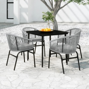 Set mobilier de grădină, 5 piese, gri - Img 1