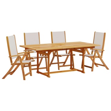 Set mobilier de grădină, 5 piese, lemn masiv acacia/textilenă - Img 2