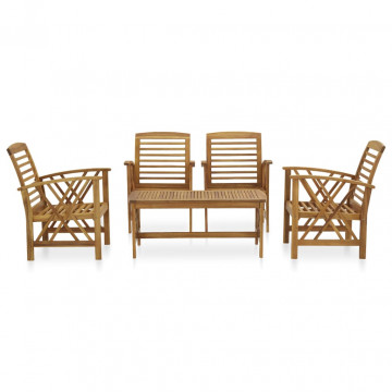 Set mobilier de grădină, 5 piese, lemn masiv de acacia - Img 2