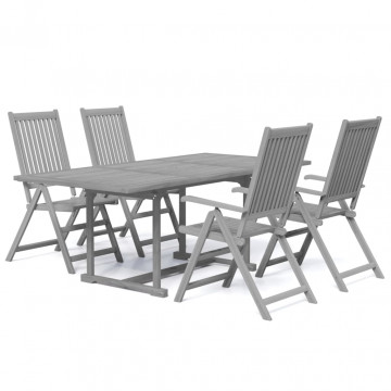 Set mobilier de grădină, 5 piese, lemn masiv de acacia - Img 2