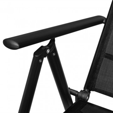 Set mobilier de grădină, 5 piese, negru, aluminiu - Img 6