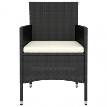 Set mobilier de grădină, 5 piese, negru, poliratan - Img 4
