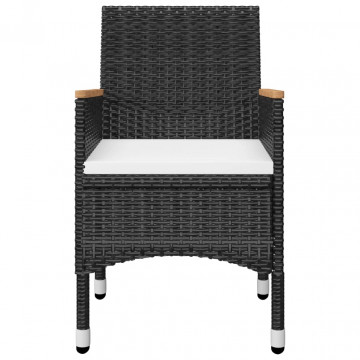 Set mobilier de grădină, 5 piese, negru - Img 4