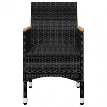 Set mobilier de grădină, 5 piese, negru - Img 5